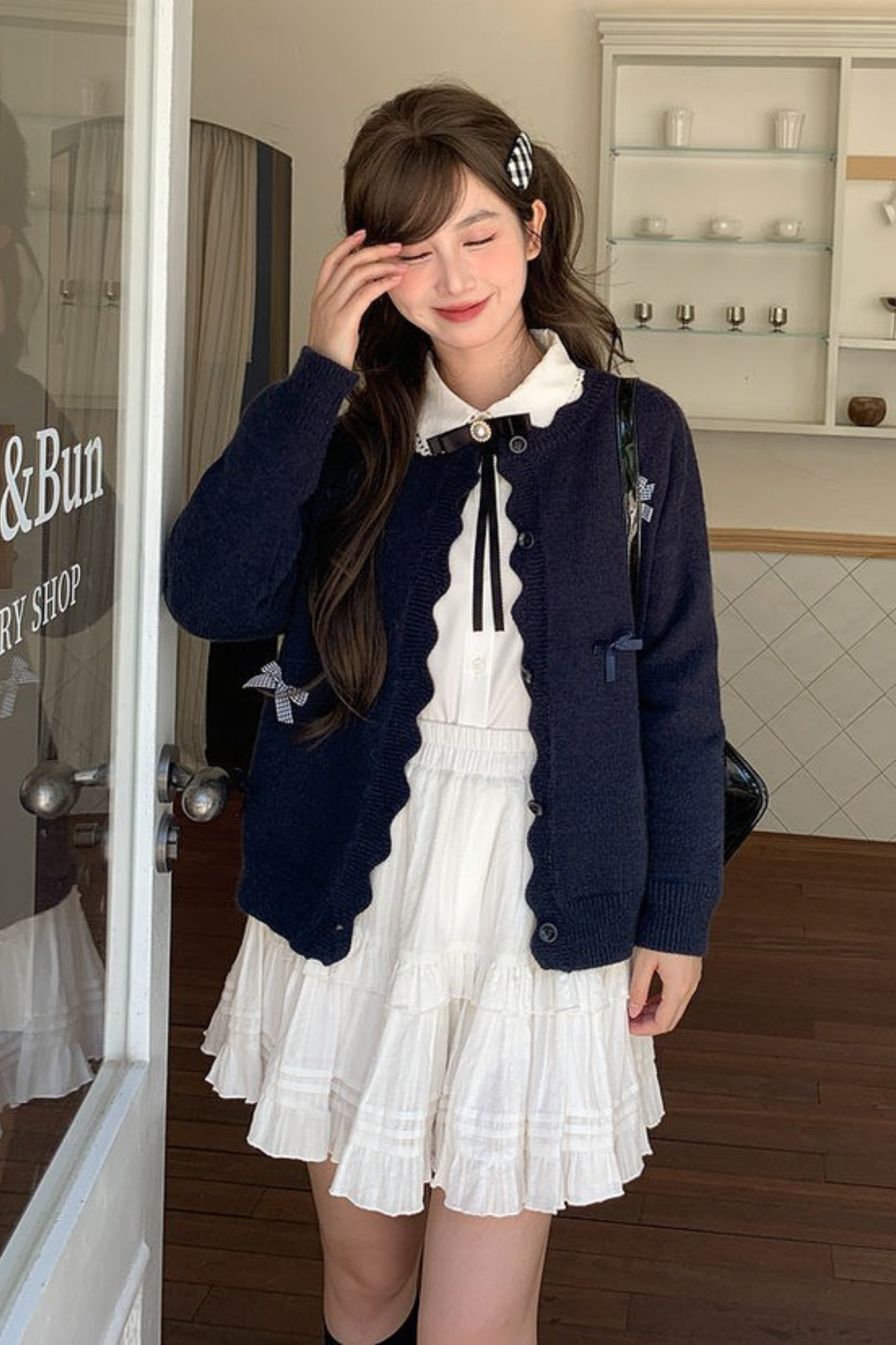 スウィートリボンニットカーディガン