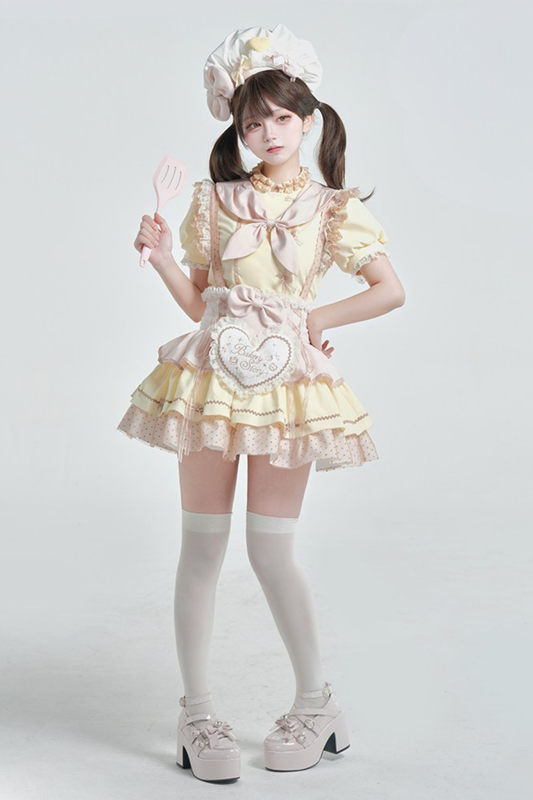 【Pre-order item】Bakery Sweets Patissier Lolita Dress Set Up + Chef Hat