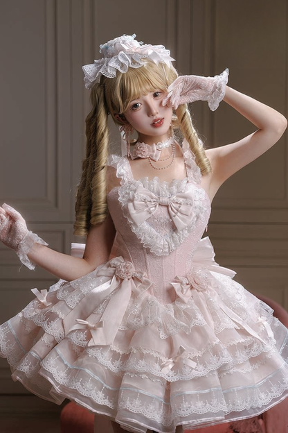 Light Sweet Lolita Jumper Skirt + Hat + Hairband