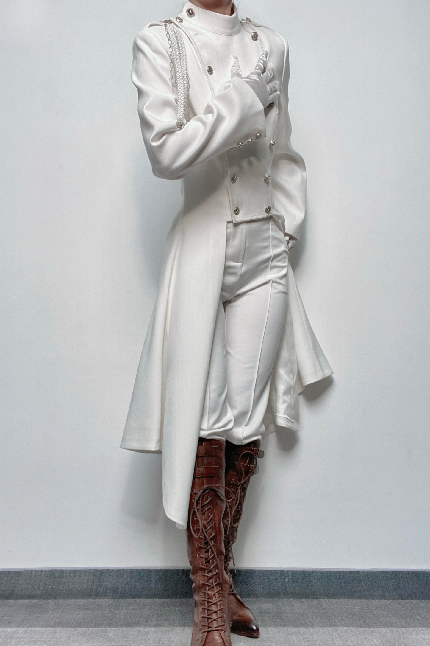 【12月29日予約締切】エターナルナイトプリンスダブルブレストゴシックロングテールコート＋ショルダーチェーンアクセサリー