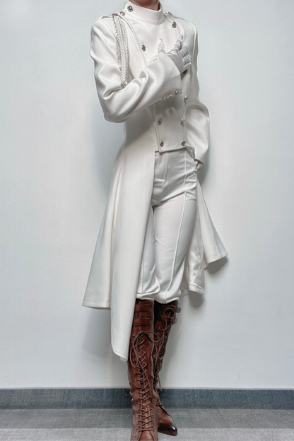 【12月29日予約締切】エターナルナイトプリンスダブルブレストゴシックロングテールコート＋ショルダーチェーンアクセサリー