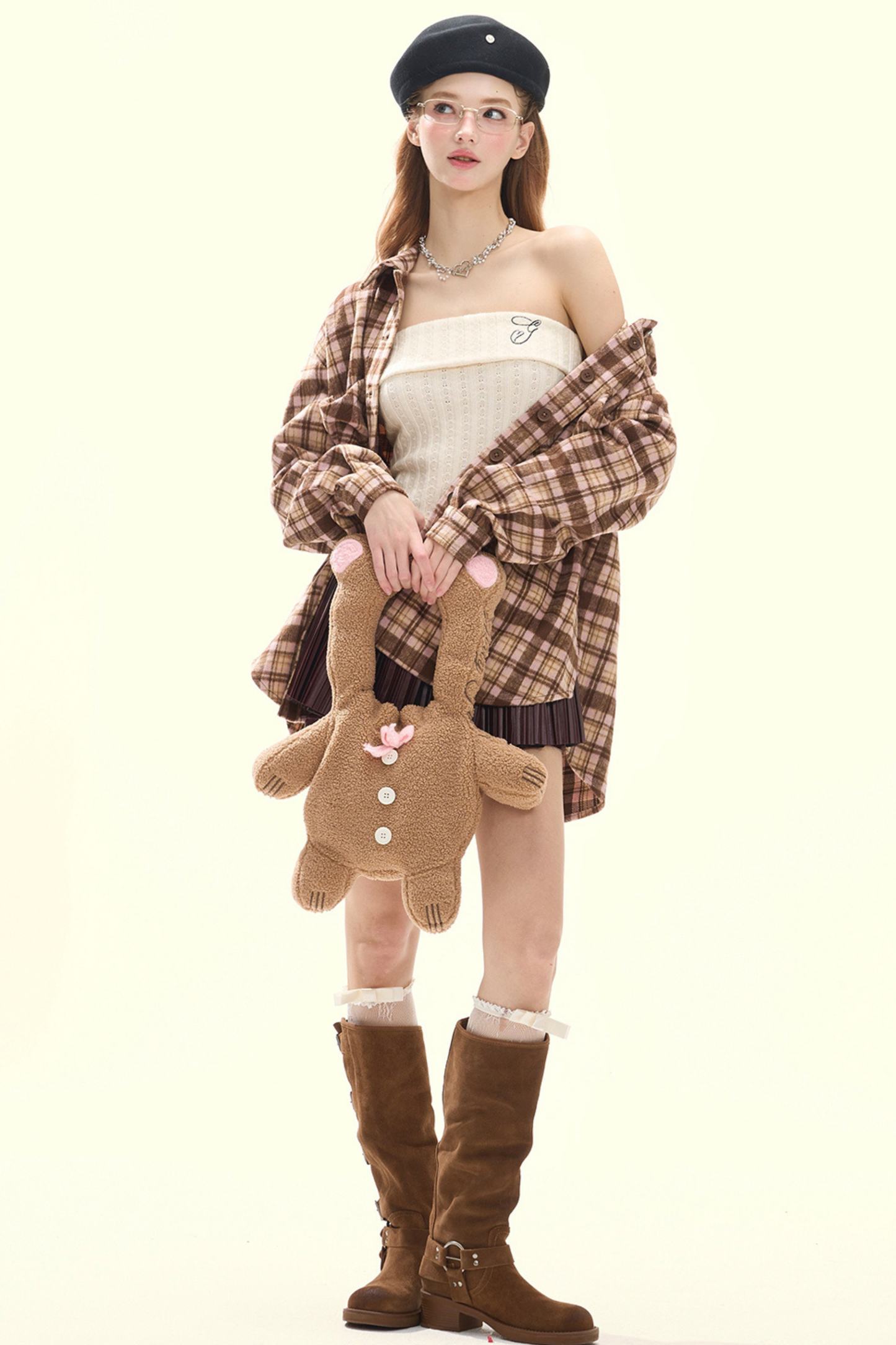 ロゴインナースリムニットトップス