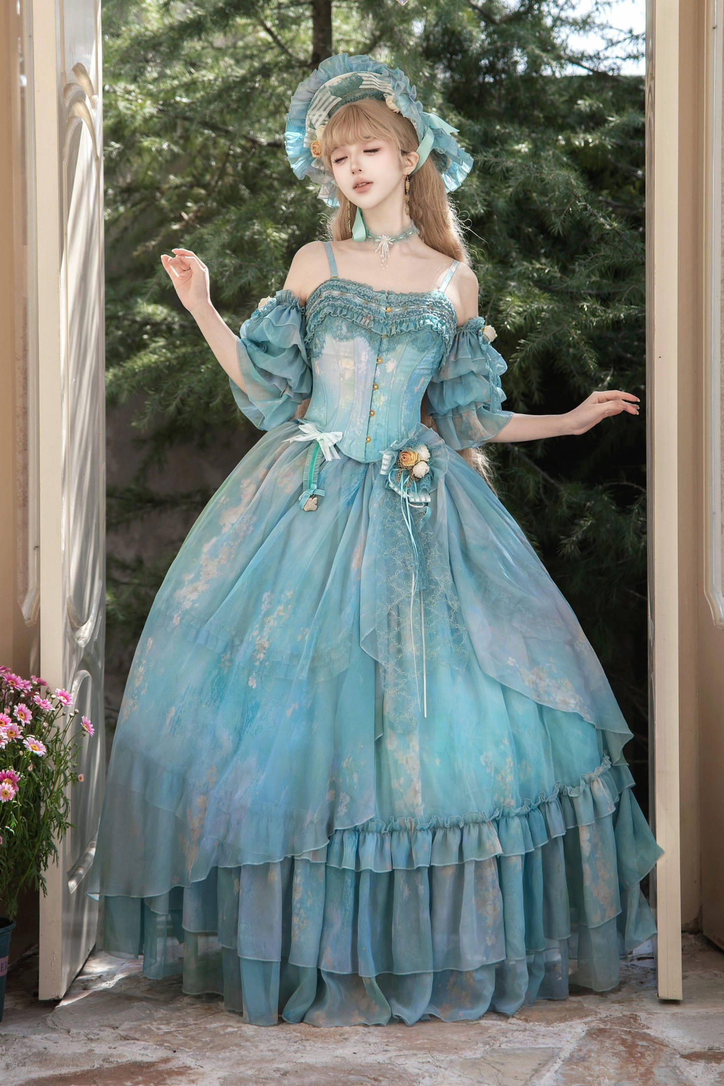 【3月19日予約締切】シルビアトップス+フレアスカート+ハット+スリーブ+ネックレス