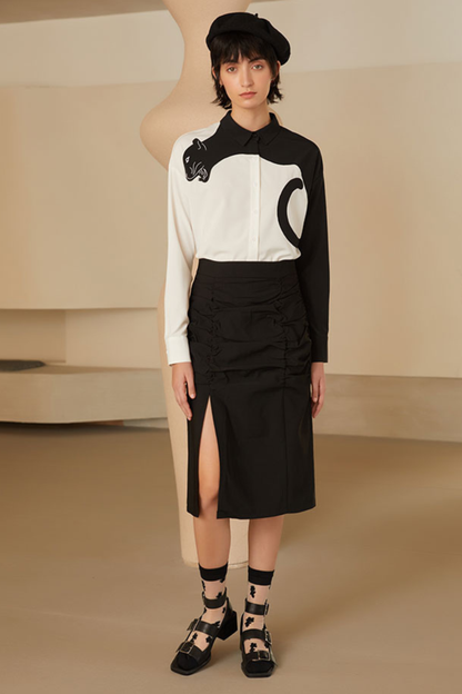 ヒョウ柄スリムフィットシャツ