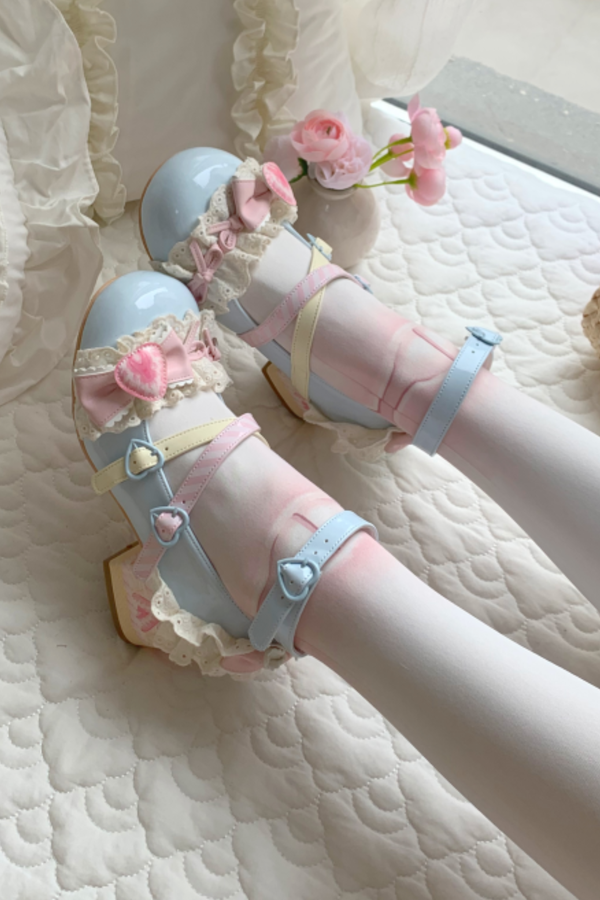 ストロベリーロリータメリージェーンシューズ