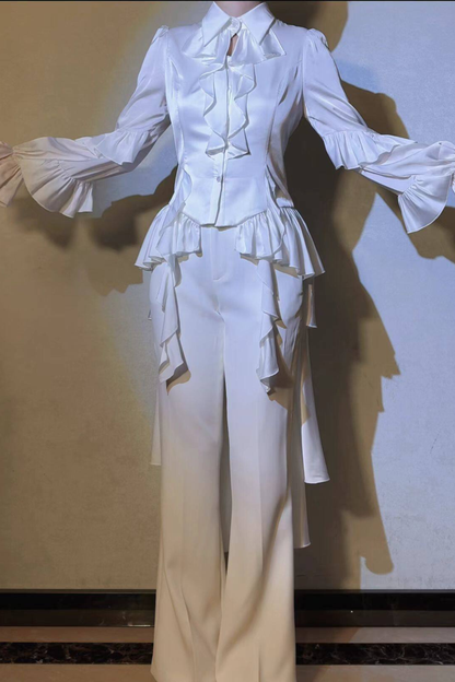 トレイリングショールプリンスアウトフィットゴシックトップス