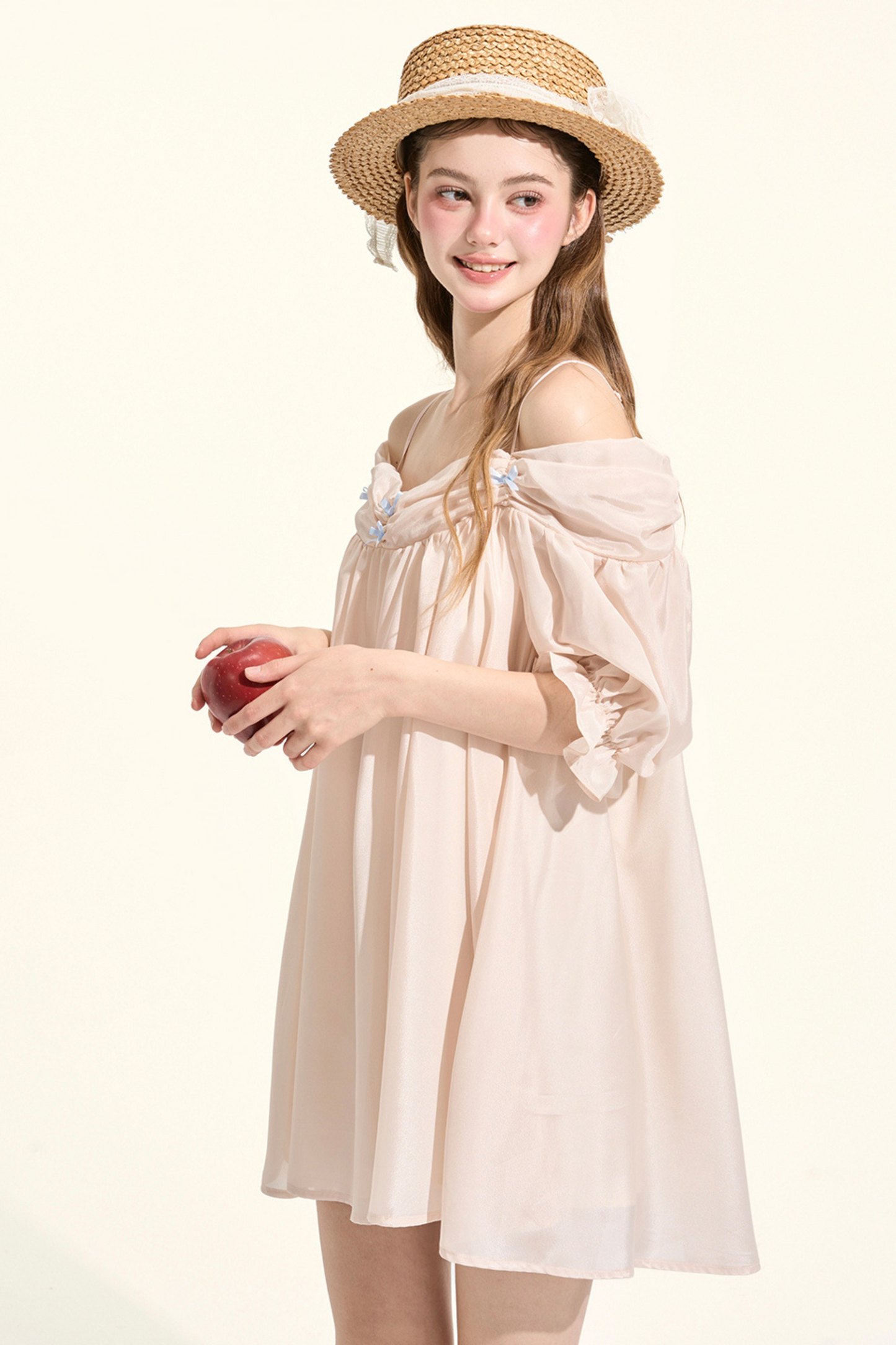 Almond Macaroon One Shoulder Nightdress