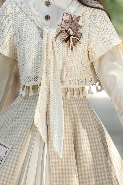 Retro Island Check Dress + Outerwear