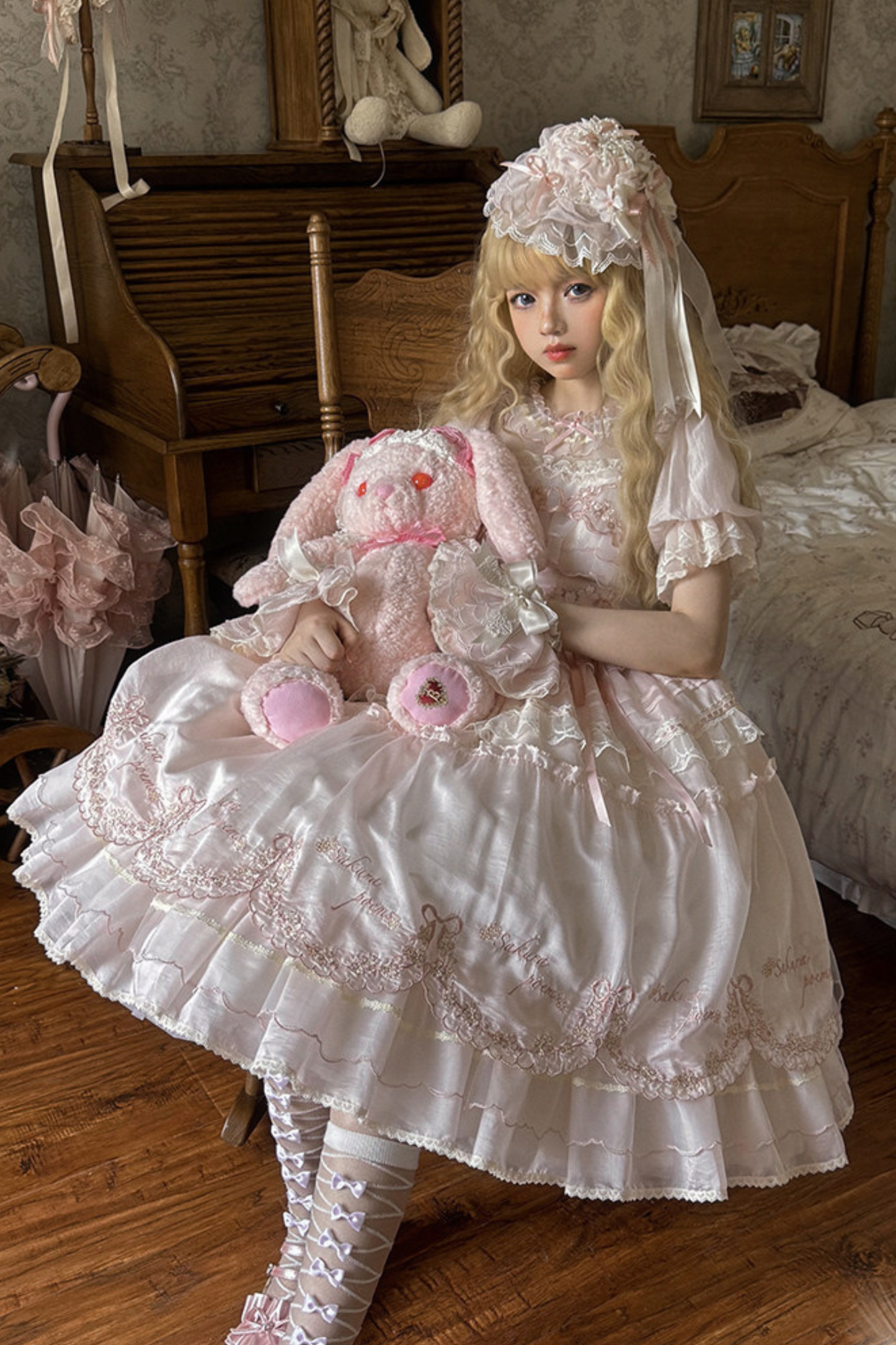 Sweet Cherry Lolita Dress + JSK + Hairband + Hat + Necklace + Sleeve