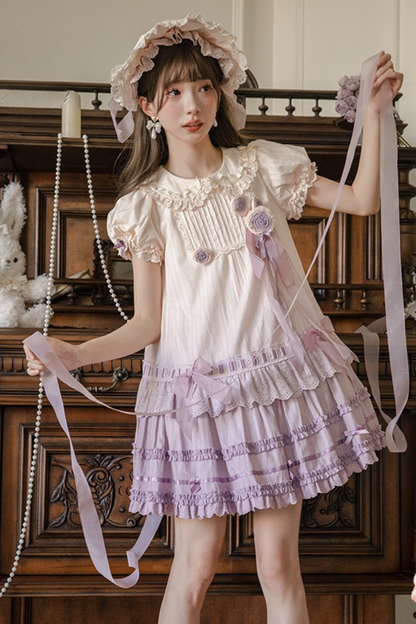 [Reservation Product] Frilled Gradient Princess Lolita Dress Set