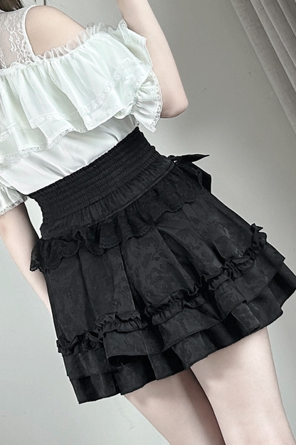 ダークキュートティアードスカート