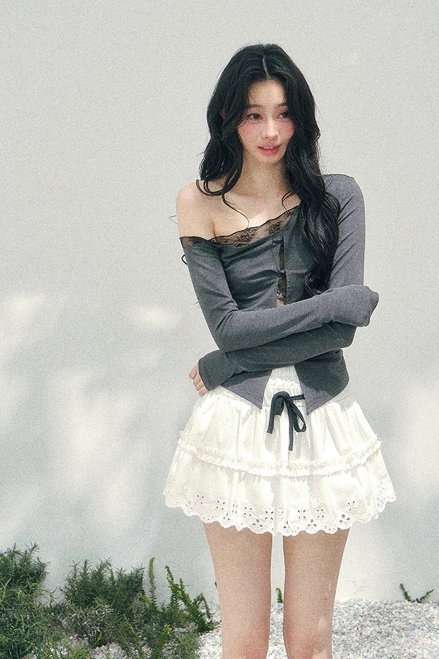 レーススイートティアードパフィースカート