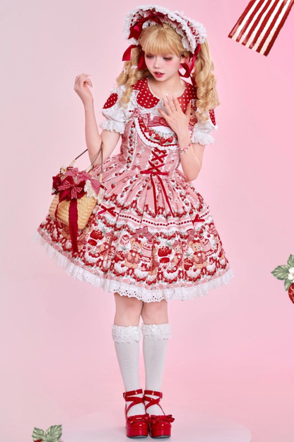 Lolita Striped Strawberry Dress