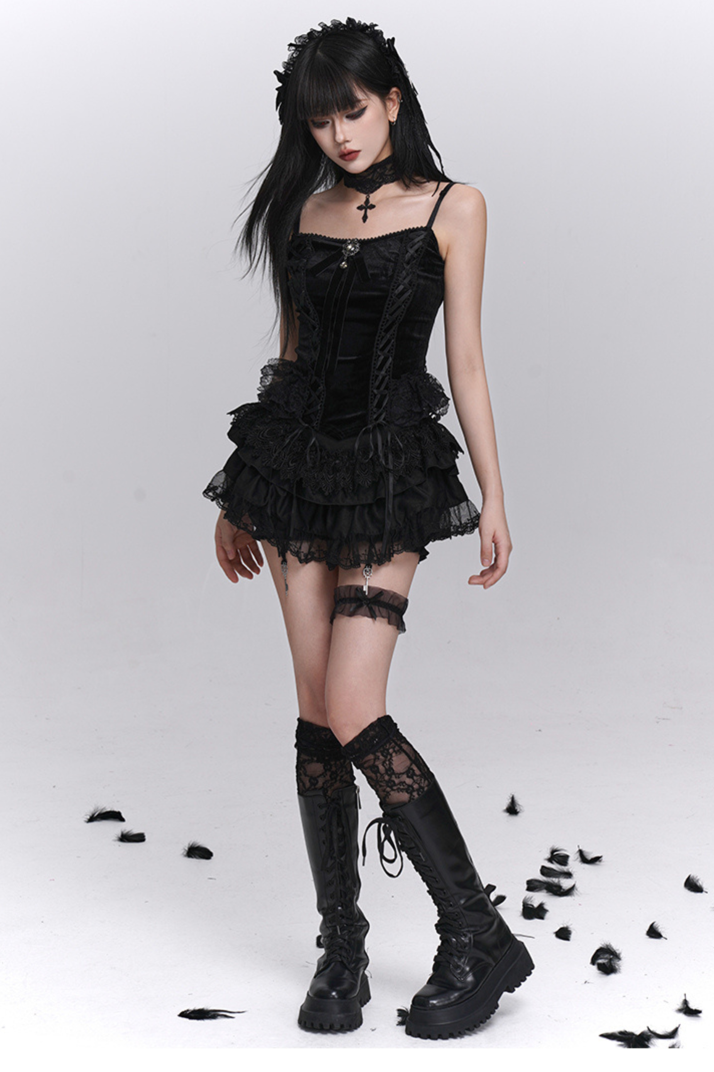 ゴーストガールゴシックパフィースカート＋キャミソール＋ショートアウター