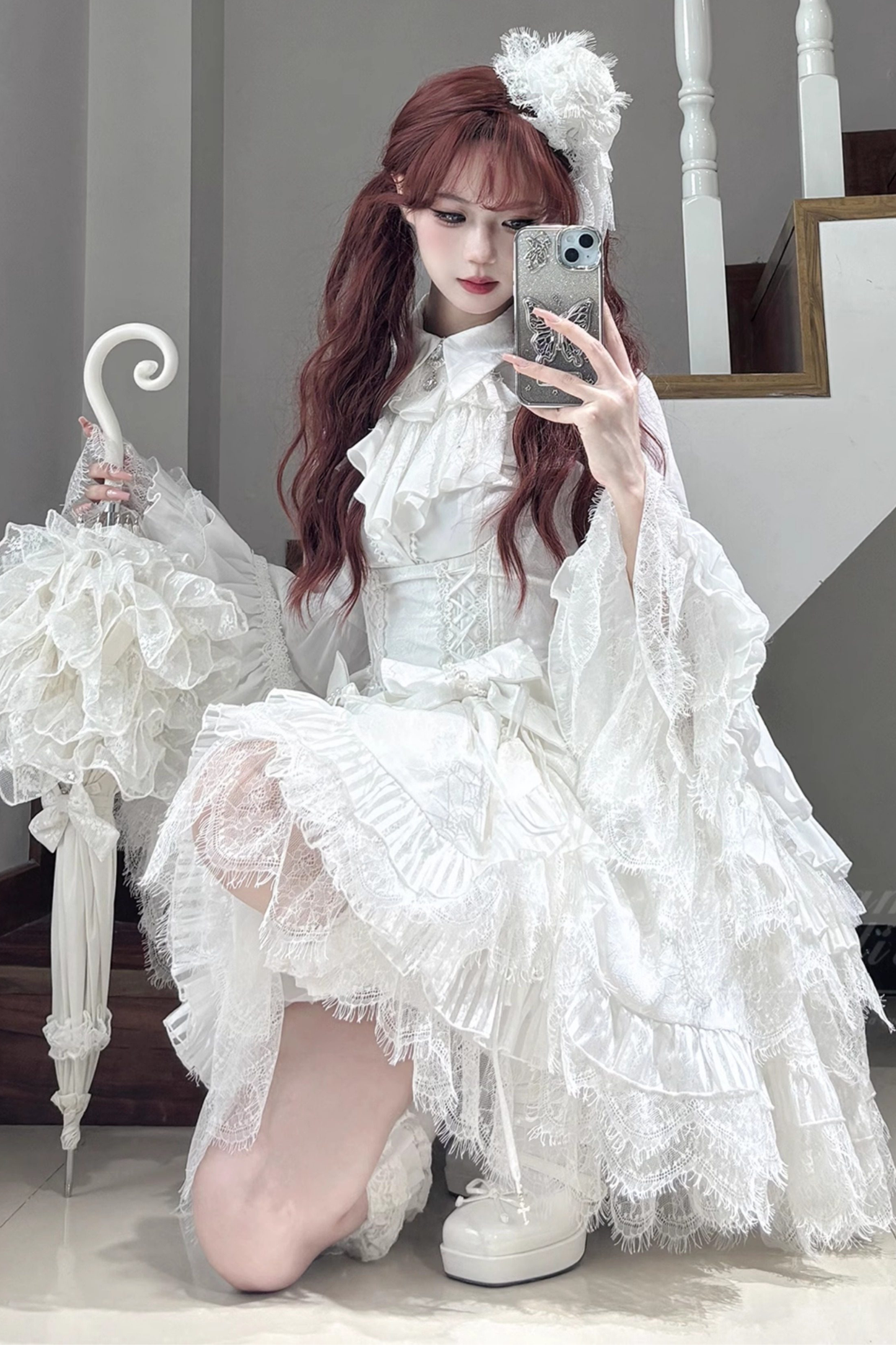 ゴシックバードロリータジャンパースカート+パンプキンパンツスカート+カーテンスカート