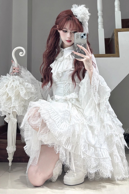 ゴシックバードロリータジャンパースカート+パンプキンパンツスカート+カーテンスカート