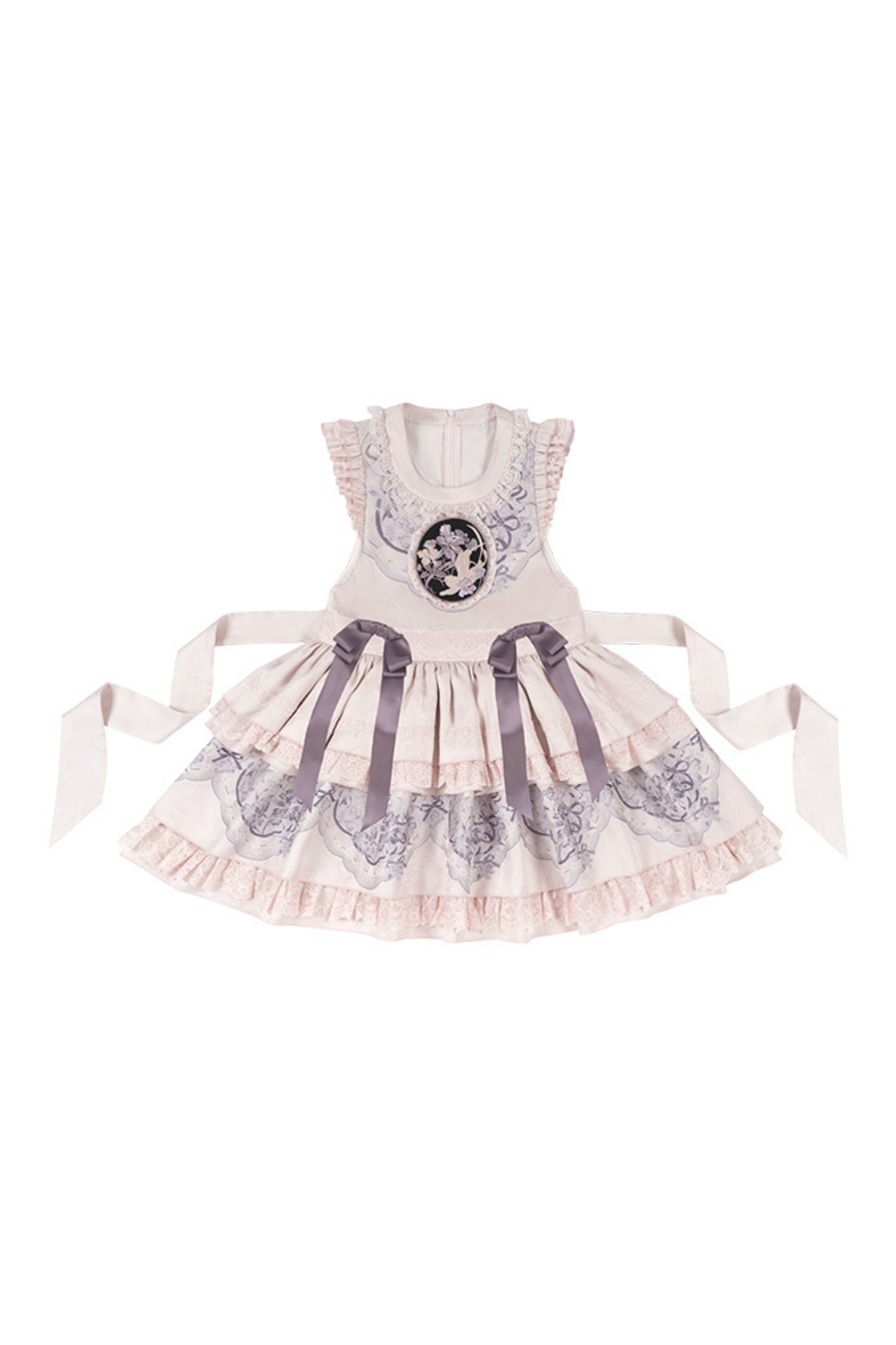 チャイナスタンドカラージャケット+サスペンダードレス+ヘアバンド