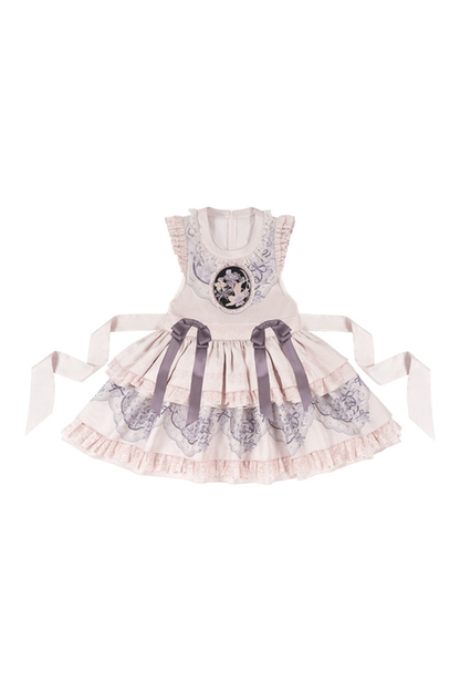 チャイナスタンドカラージャケット+サスペンダードレス+ヘアバンド