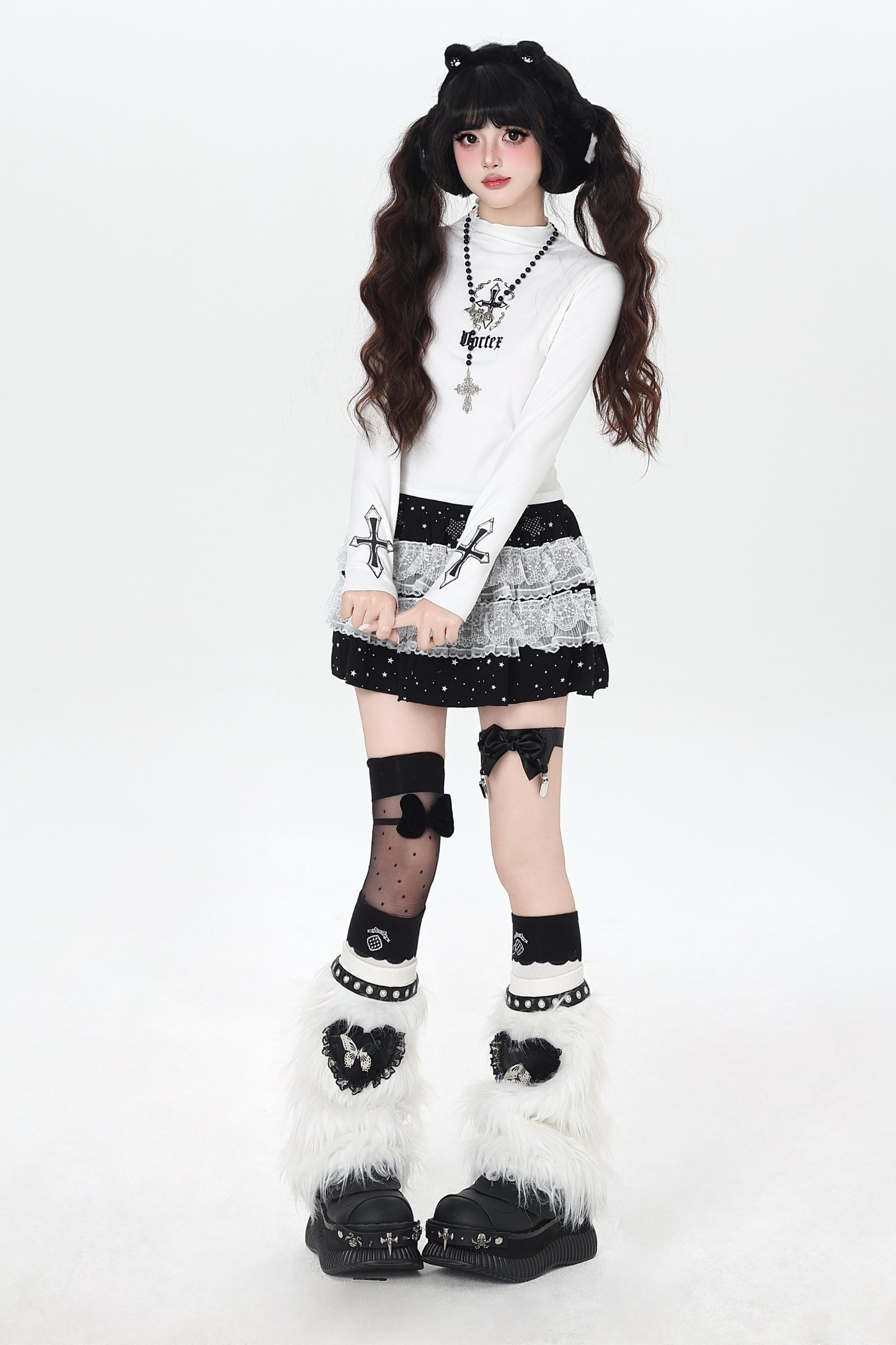 クロススリムタートルネックトップス