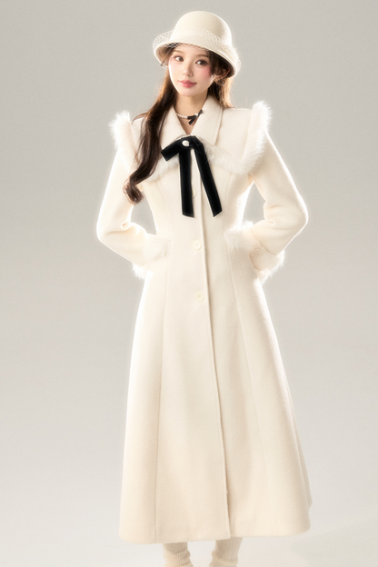 Big Fur Collar Long Coat