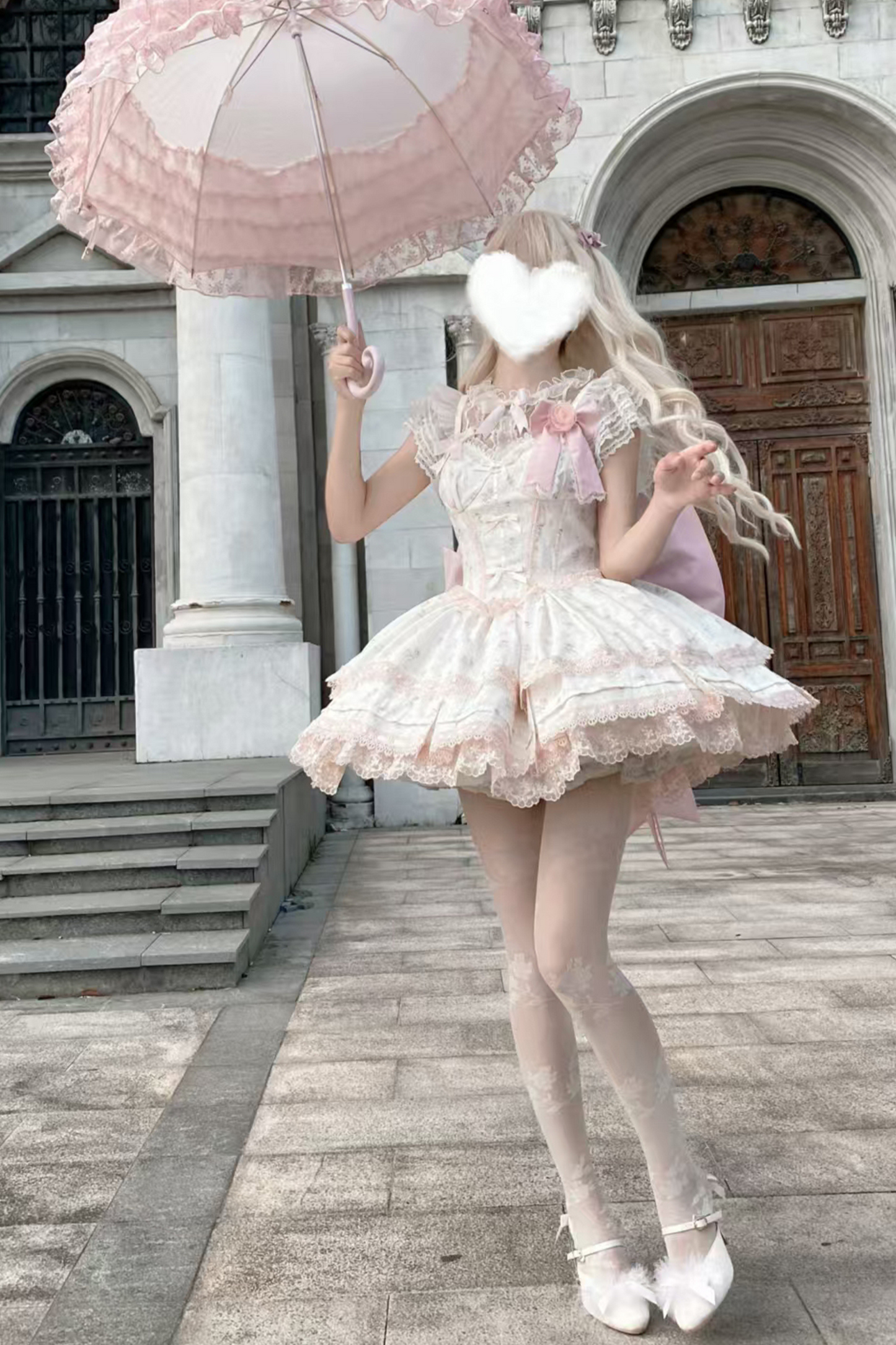 ローズスイートピュアプリンセスドレス+シアーインナー