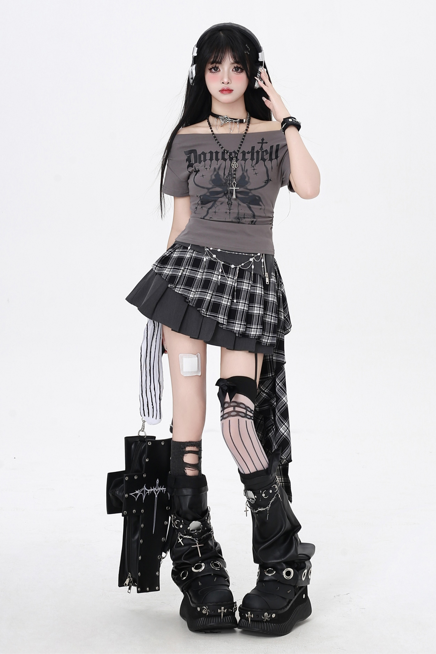 スパイスガールズハイウエストプリーツミニスカート