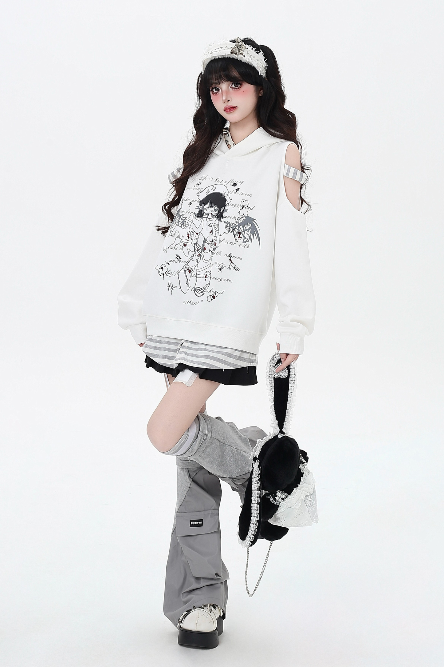 オフショルダールーズボーダートップス