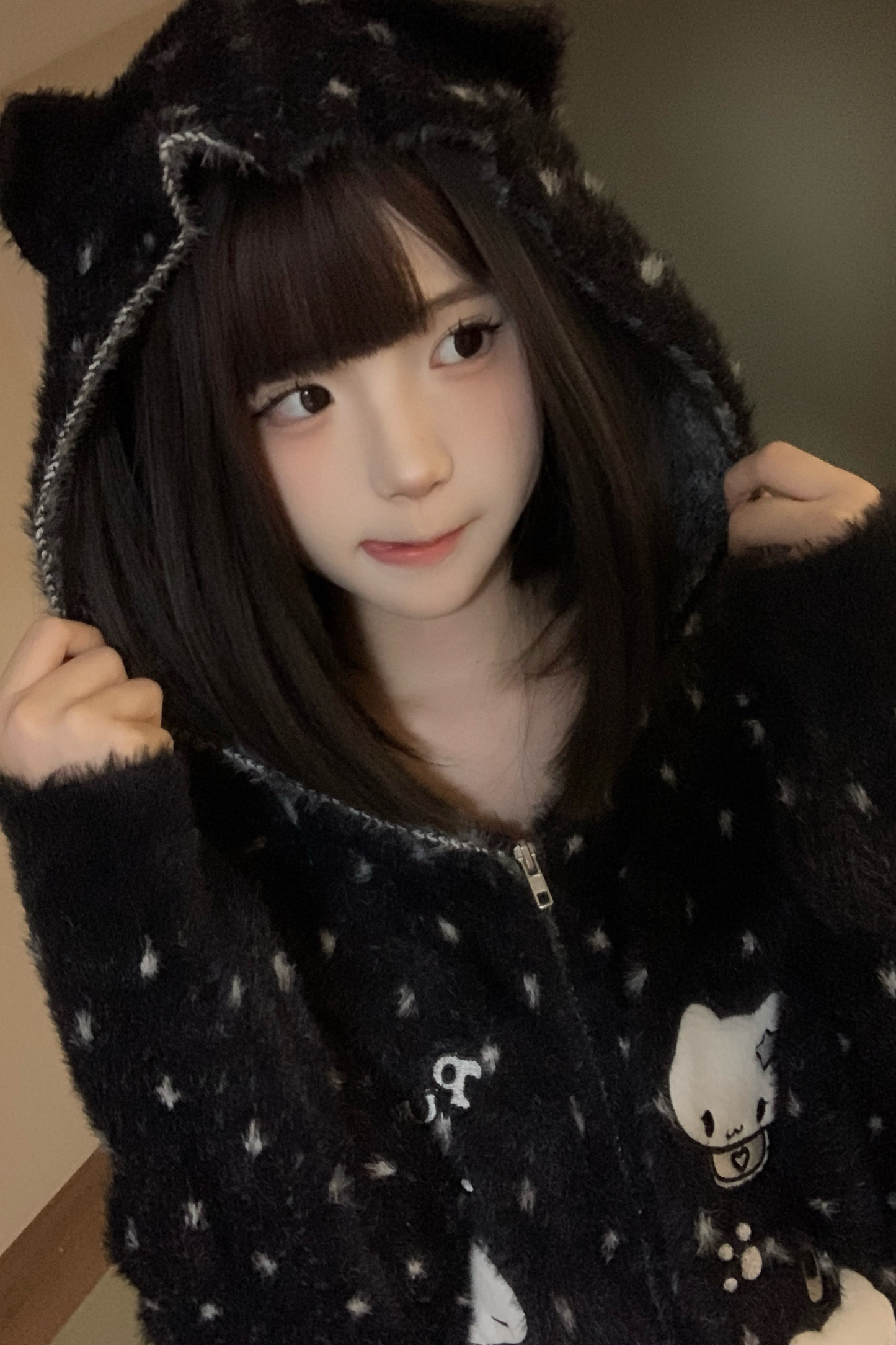 キャットフードニットルーズカーディガン