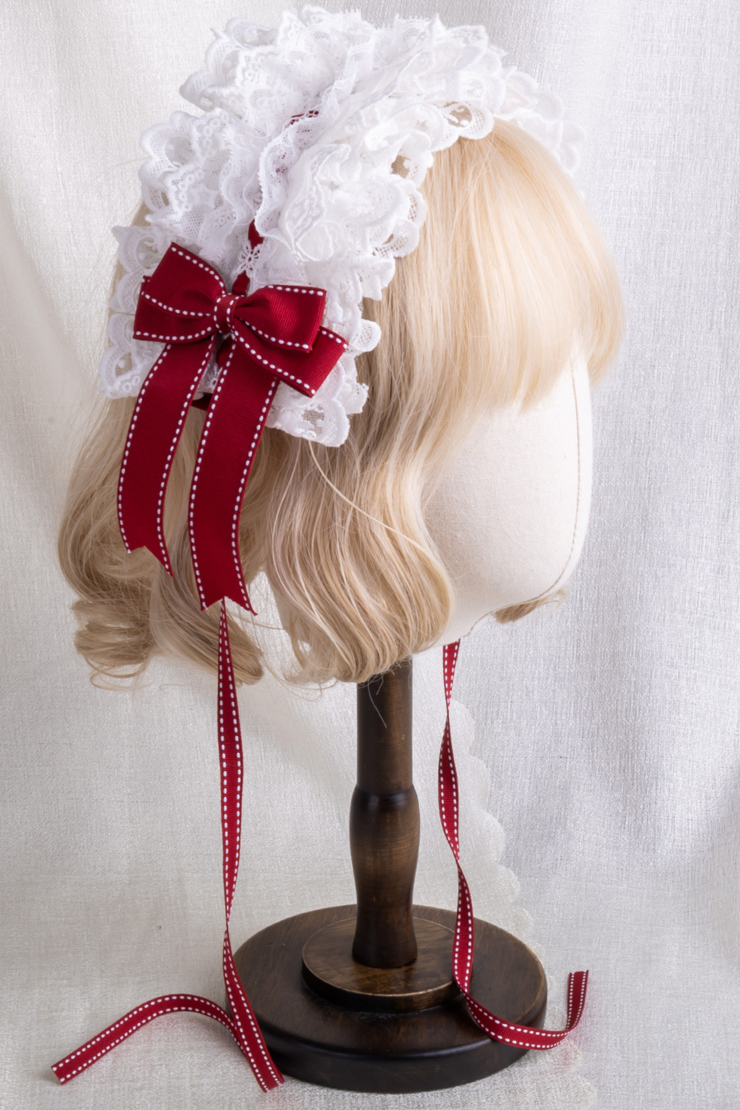 レースステッチロリータヘアバンド+ハットクリップ