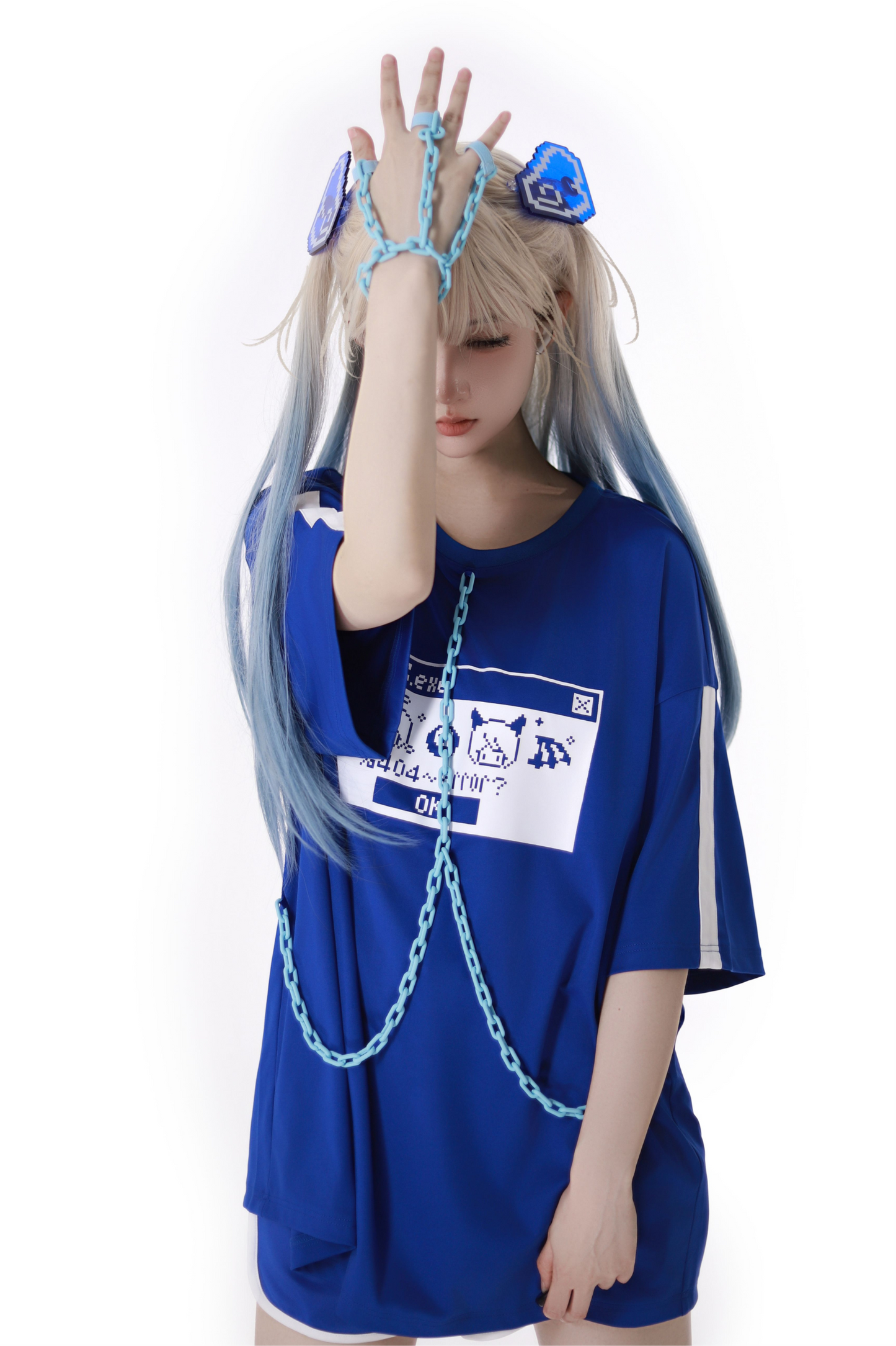 Subculture Loose Over T-shirt + Pants + Leg Warmers + Angel Devil Hairpin