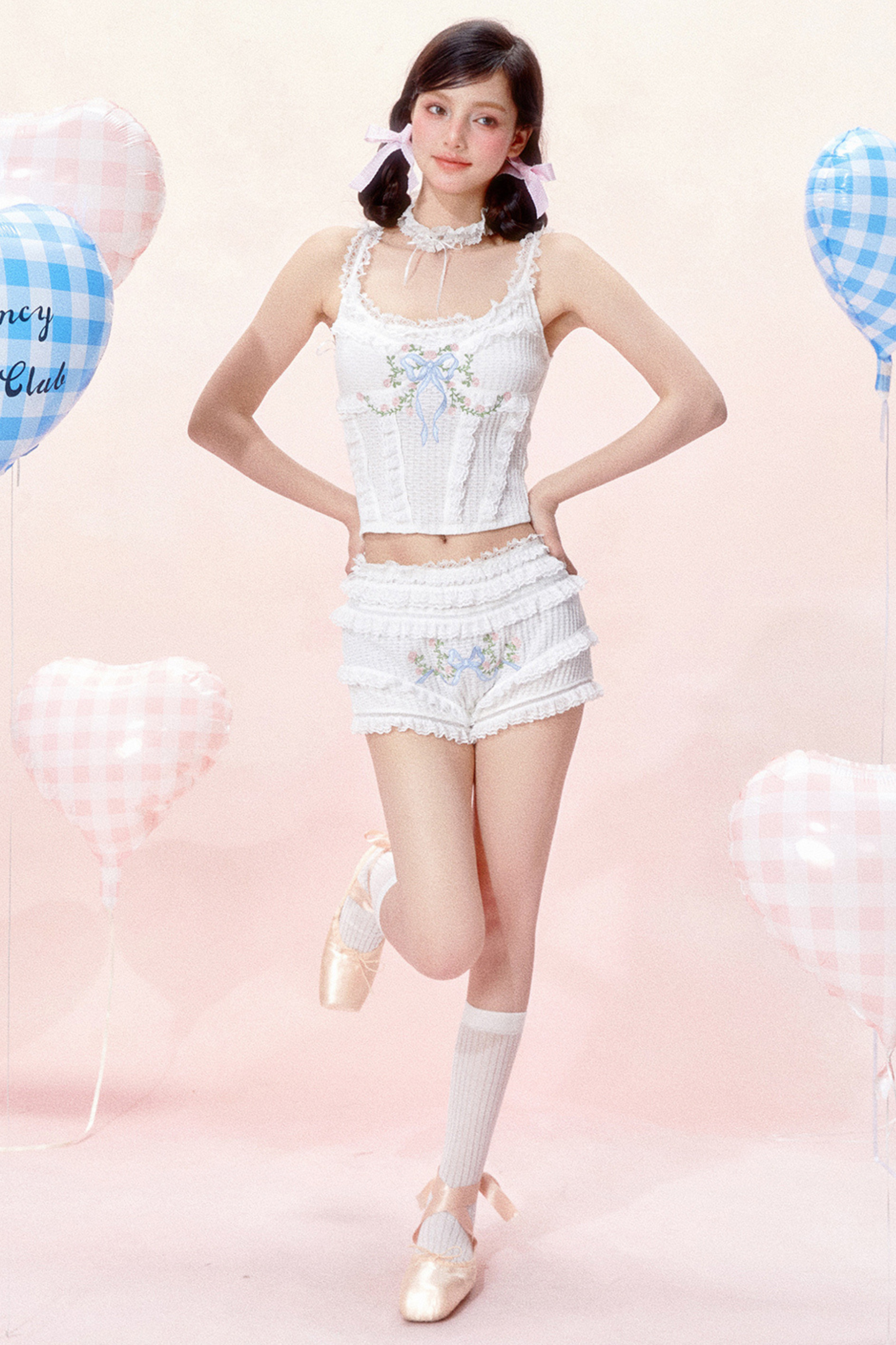 レーススイートリボンデザインコルセットトップス