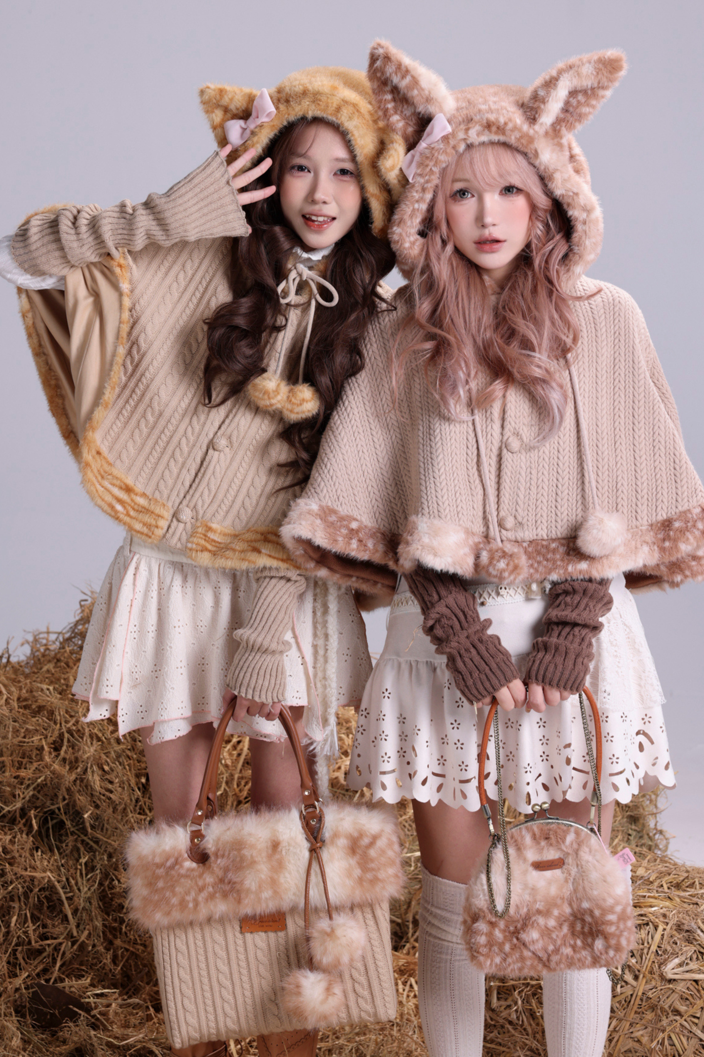 ニットフリースフォレストケープ