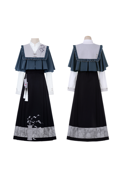Train Book Fragrance China Top + Shawl + Skirt