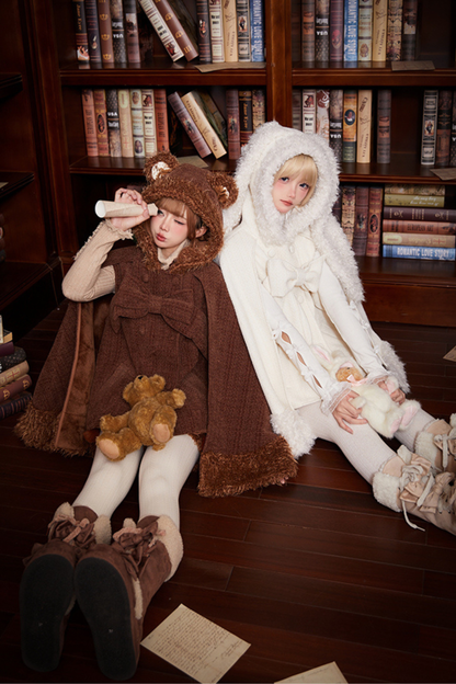 アニマルツイードコート＋ボアショートパンツ