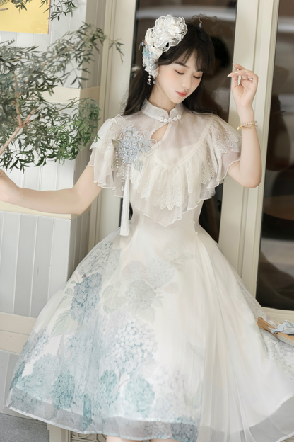 アジサイレターエレガントロリータサスペンダードレス+ショール