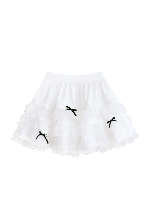 ホワイトスノーロングコート+シャツ+スカート