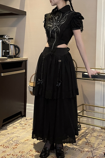 Spider Web French Blouse