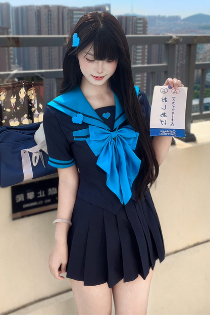 アニメーションヒロインセーラートップス＋プリーツスカート＋レッグカバー