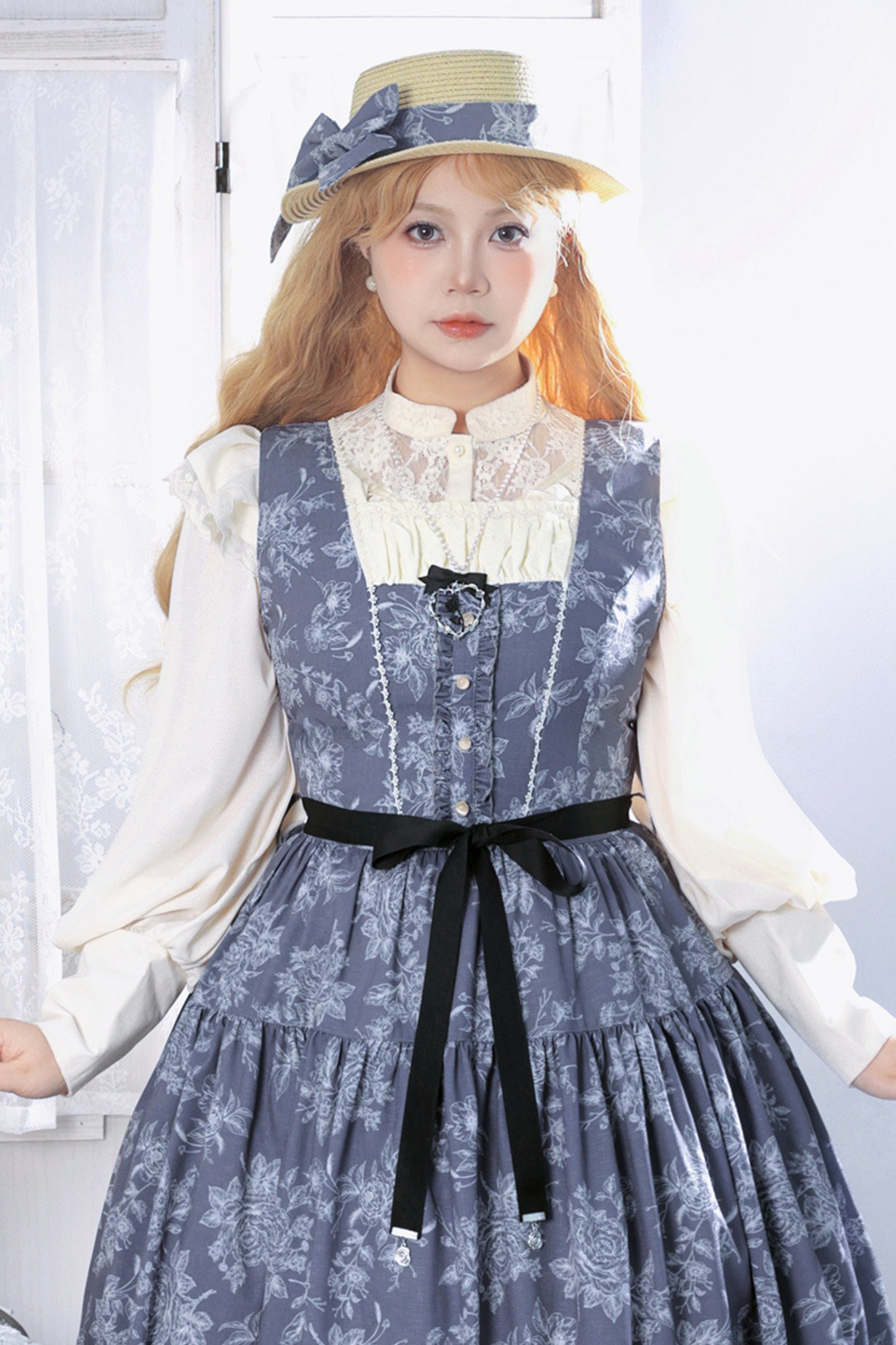 Ketch Wild Rose Stand Collar Lolita Blouse