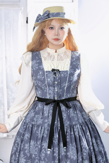 Ketch Wild Rose Stand Collar Lolita Blouse