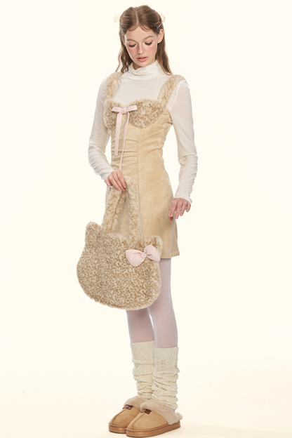 Milk Leopard Fur Sass Skirt