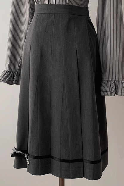 エレガントレトロカレッジジャケット+シャツ+スカート+ブローチ