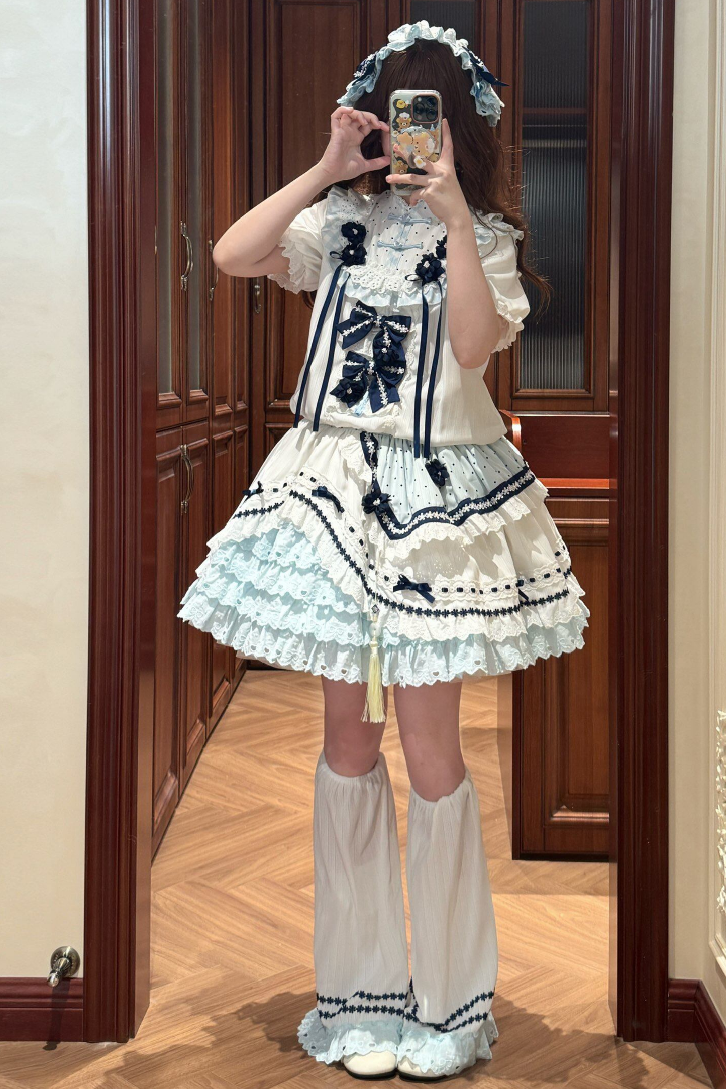 [3월 18일 예약마감] 차이나 드림 원피스 + 점퍼 스커트 + 소매 + 레그 워머 + 머리띠 + 칼라 + 클립 + 리본 + 공주 소매