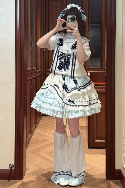 [3월 18일 예약마감] 차이나 드림 원피스 + 점퍼 스커트 + 소매 + 레그 워머 + 머리띠 + 칼라 + 클립 + 리본 + 공주 소매