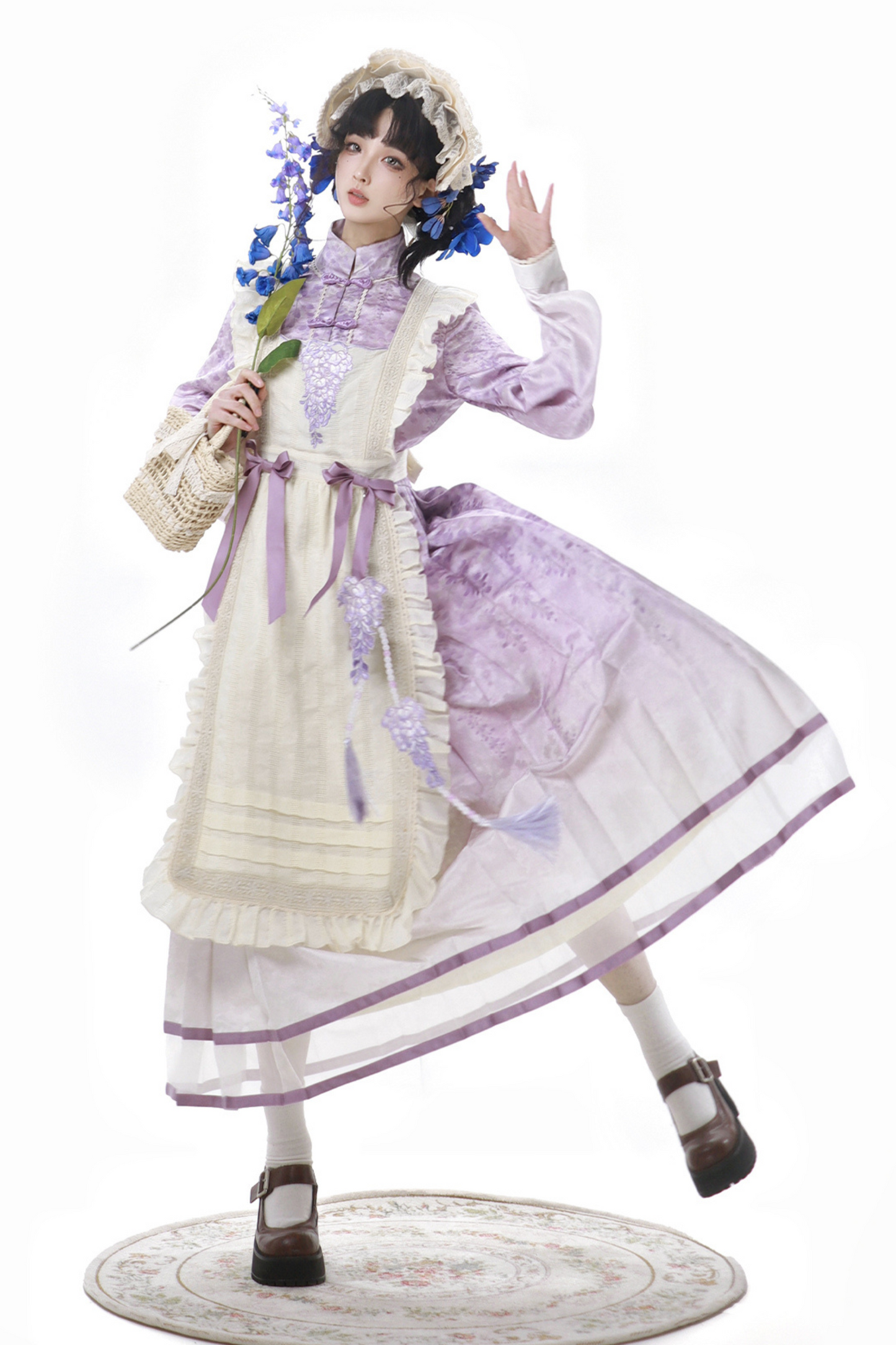 Chinese Ethnic Elegant Sweet Dress + Apron