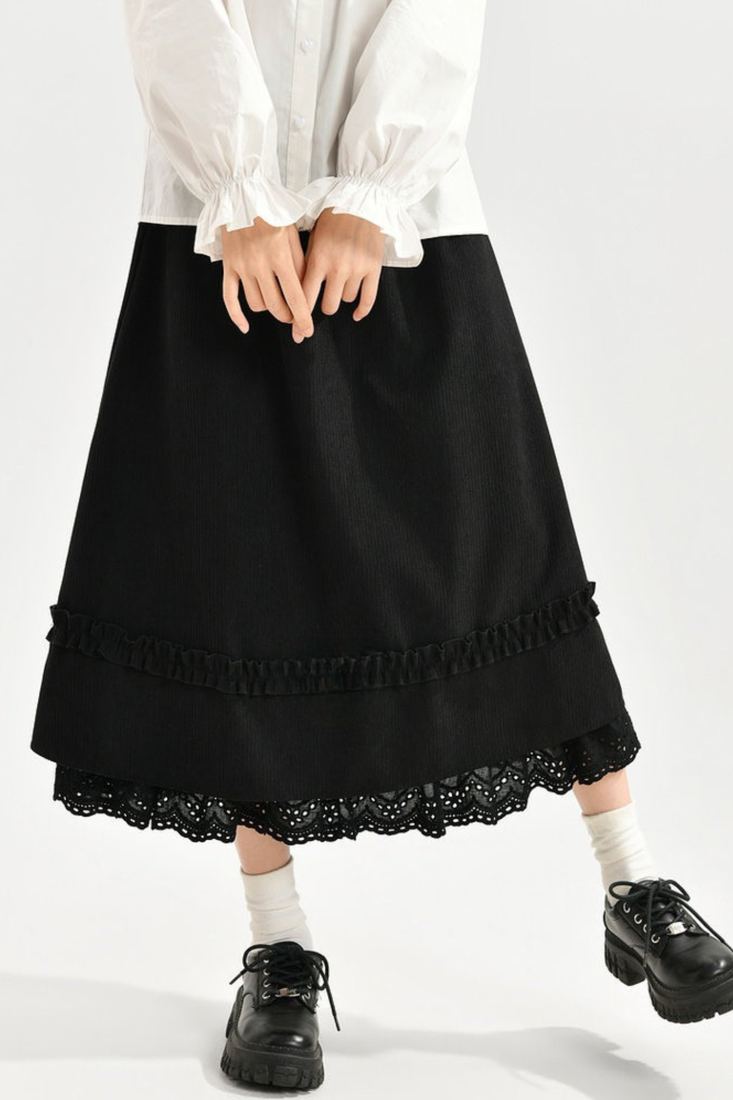 レースプレッピースタイルスカート