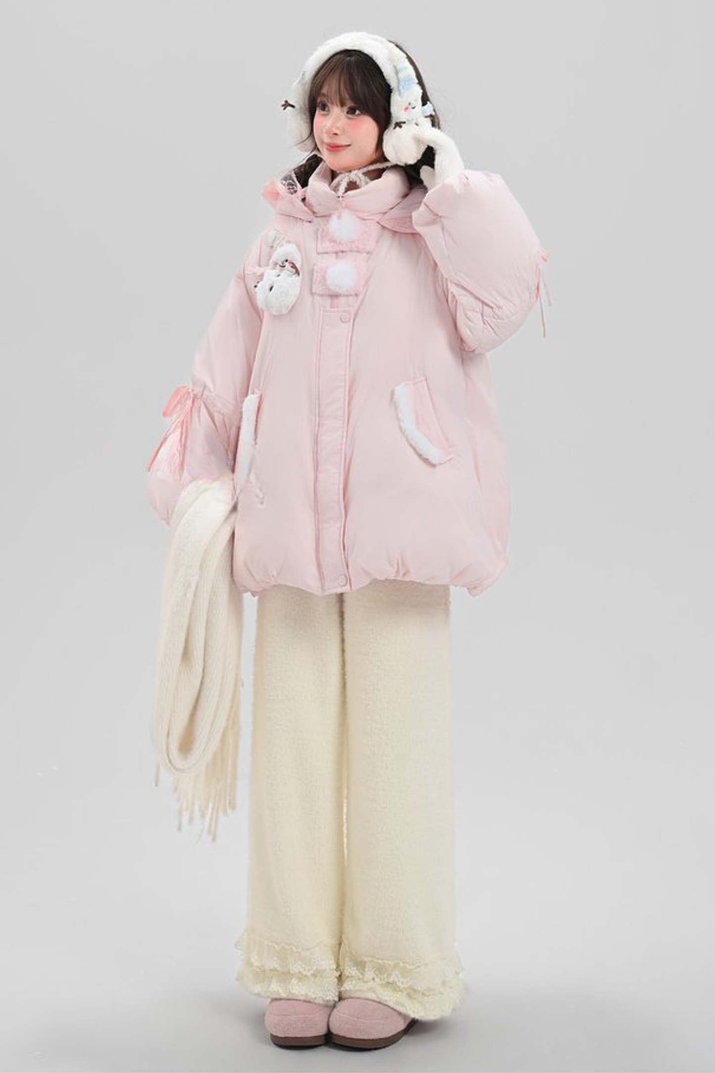 ベイビーレースフードダウンジャケット