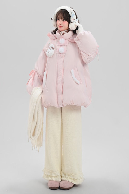 ベイビーレースフードダウンジャケット