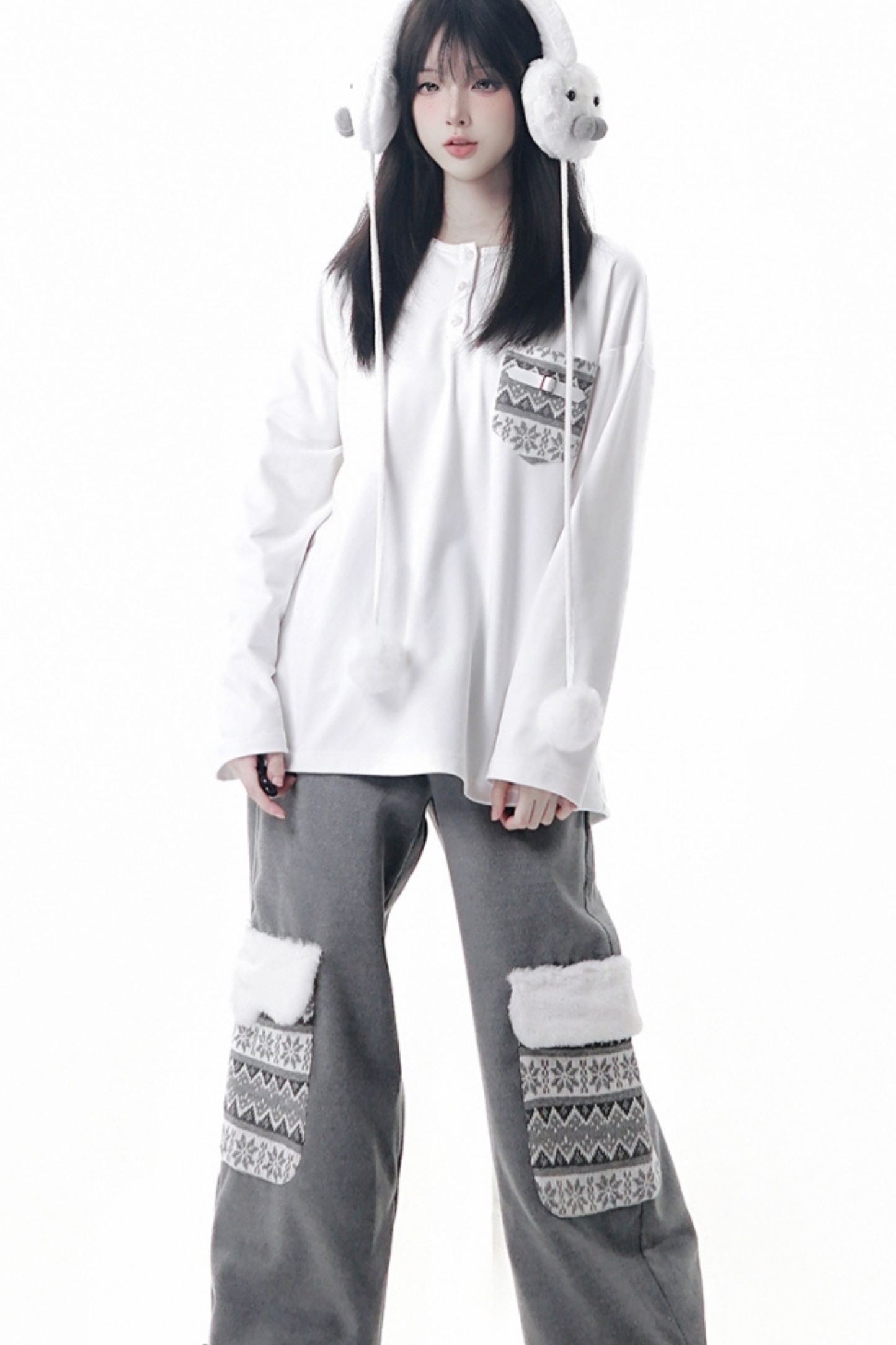 ファーベルベットコート+トップス+パンツ+スカート