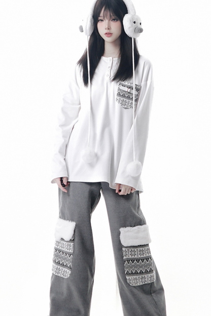 ファーベルベットコート+トップス+パンツ+スカート